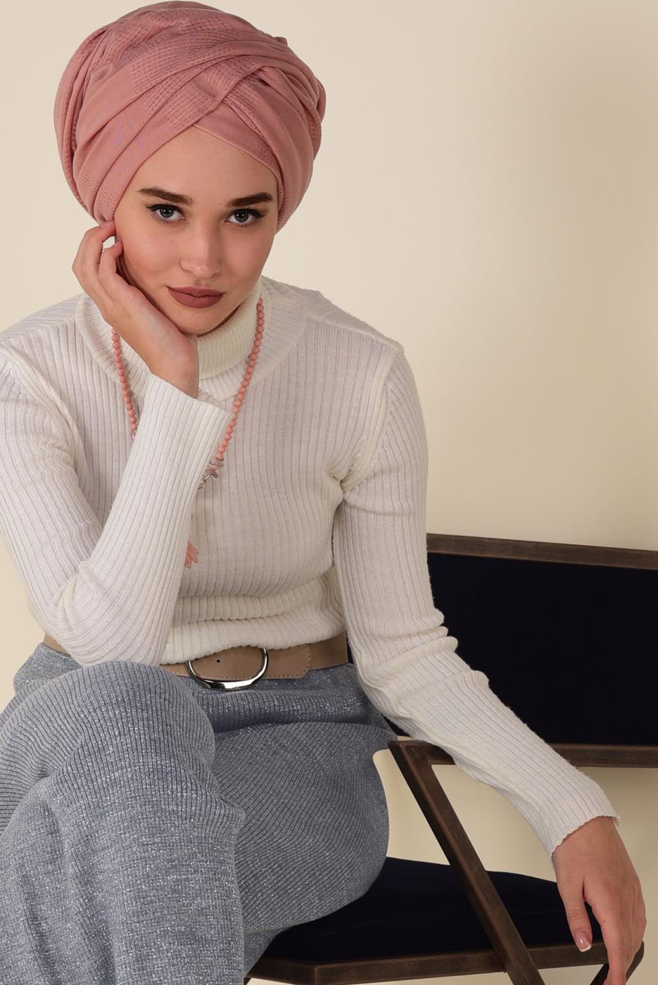 Tesettür giyim GRİ FİTİLLİ TRİKO PANTOLON 7400