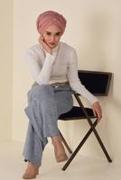 Tesettür giyim GRİ FİTİLLİ TRİKO PANTOLON 7400