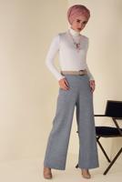 Tesettür giyim GRİ FİTİLLİ TRİKO PANTOLON 7400