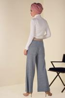Tesettür giyim GRİ FİTİLLİ TRİKO PANTOLON 7400