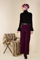 Tesettür giyim BORDO FİTİLLİ TRİKO PANTOLON 7400