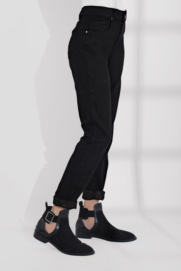 Tesettür giyim SİYAH ALVİNA PAMUKLU SİMLİ DENİM PANTOLON 7434 - TRENDTESETTÜR