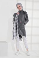 Tesettür giyim KREM ALVİNA PAMUKLU SİMLİ DENİM PANTOLON 7434