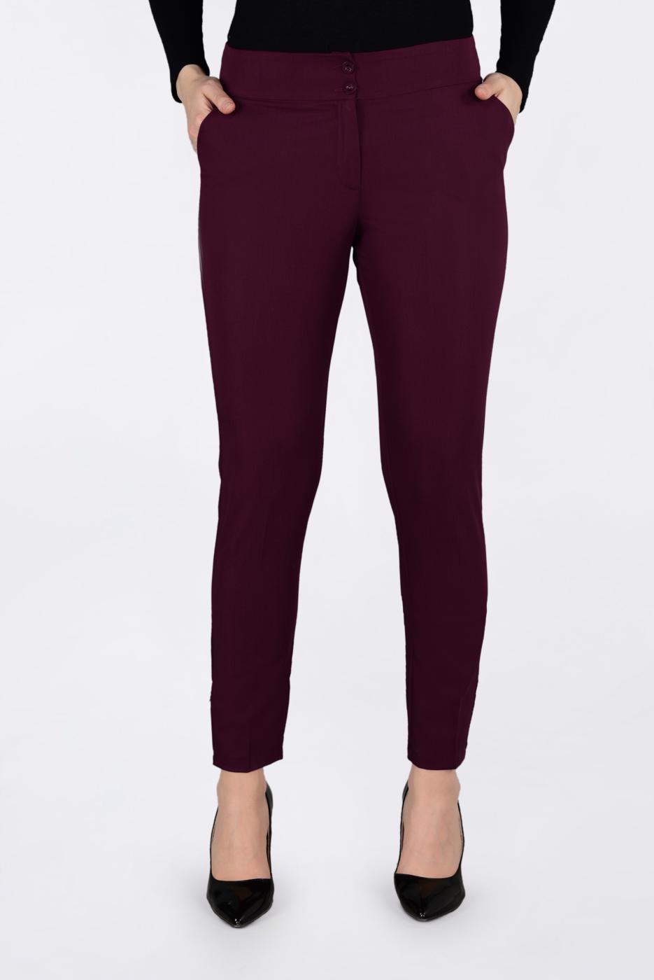 Hijab clothing CLARET RED EMBROIDERED PANTS 7439 