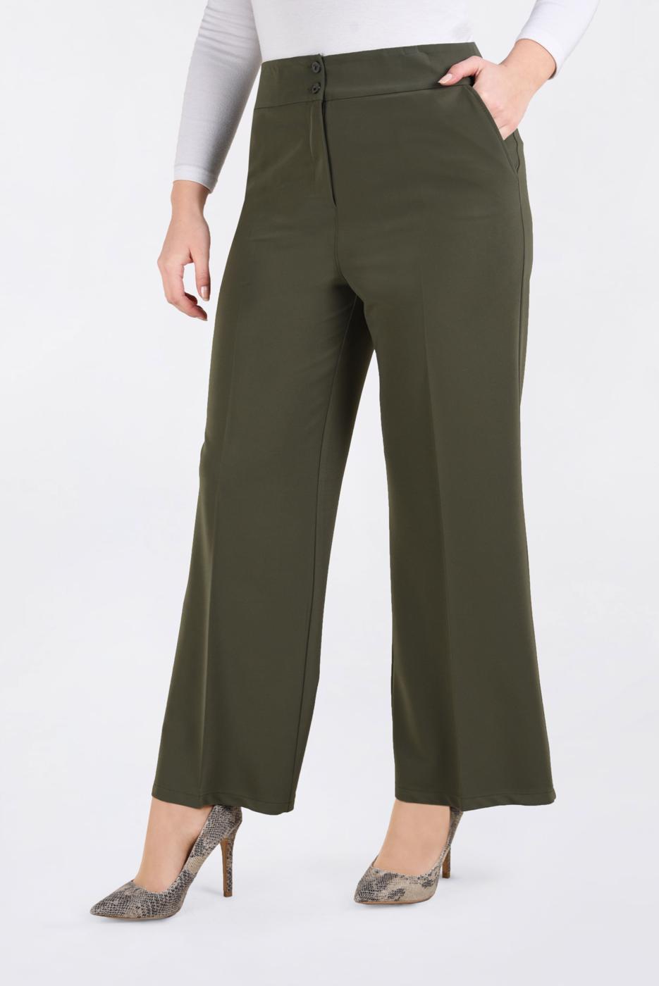 Hijab clothing KHAKI ALVINA WIDE-LEG PANTS 7440