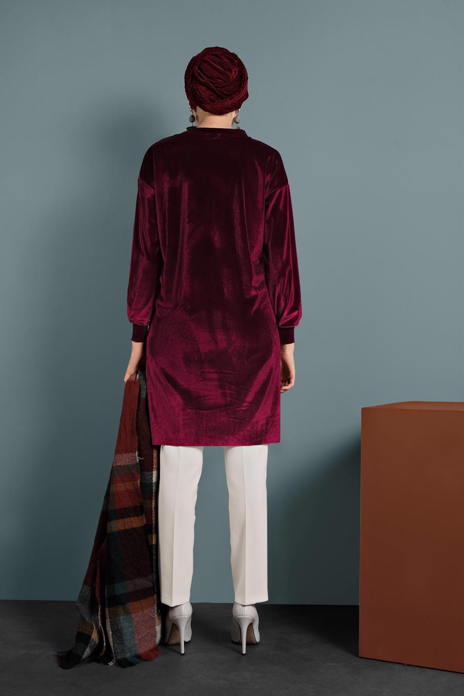 Tesettür giyim KREM ALVİNA CEPLİ DÜĞMELİ PANTOLON 7502