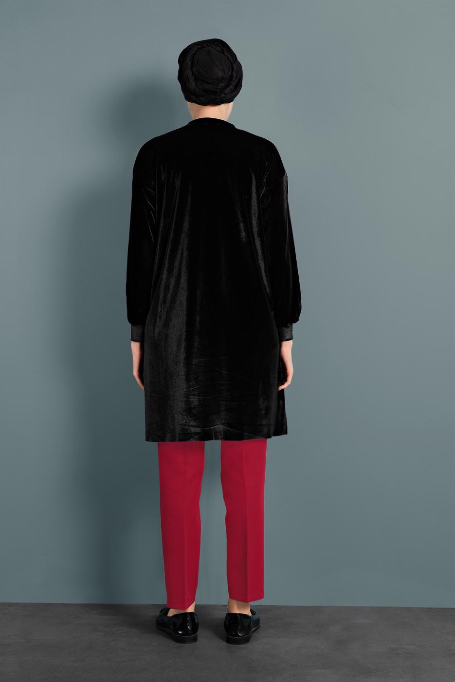 Tesettür giyim KIRMIZI ALVİNA CEPLİ DÜĞMELİ PANTOLON 7502