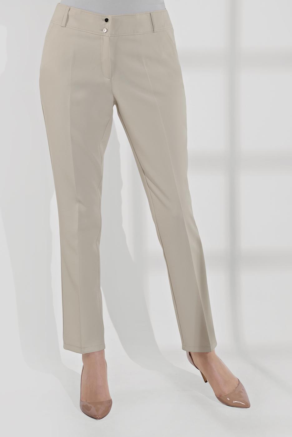 Tesettür giyim BEJ ALVİNA CEPLİ DÜĞMELİ PANTOLON 7502