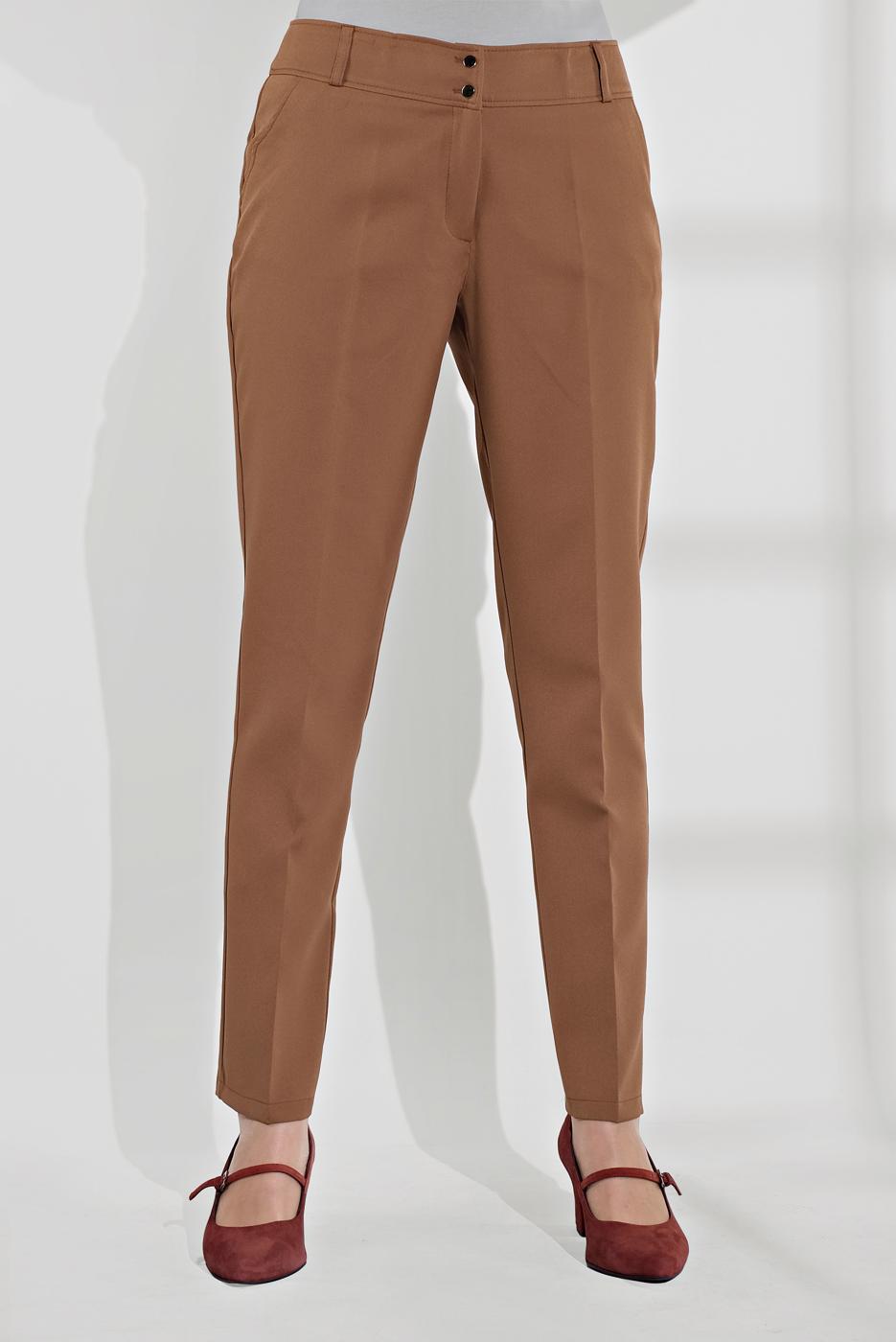 Tesettür giyim TABA ALVİNA CEPLİ DÜĞMELİ PANTOLON 7502