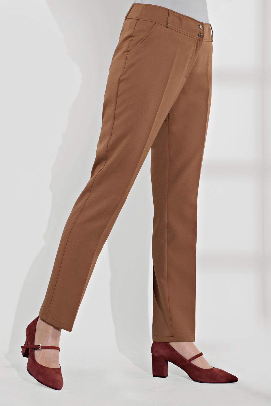 Tesettür giyim TABA ALVİNA CEPLİ DÜĞMELİ PANTOLON 7502