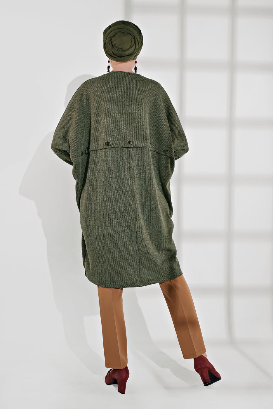 Tesettür giyim TABA ALVİNA CEPLİ DÜĞMELİ PANTOLON 7502