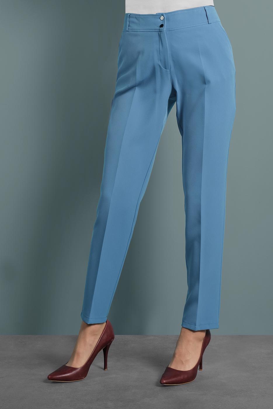 Tesettür giyim MAVİ ALVİNA CEPLİ DÜĞMELİ PANTOLON 7502
