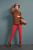 Tesettür giyim KIRMIZI ALVİNA CEPLİ DÜĞMELİ PANTOLON 7502