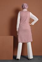 Tesettür giyim KREM ALVİNA ARA BEL KUMAŞ PANTOLON 7523