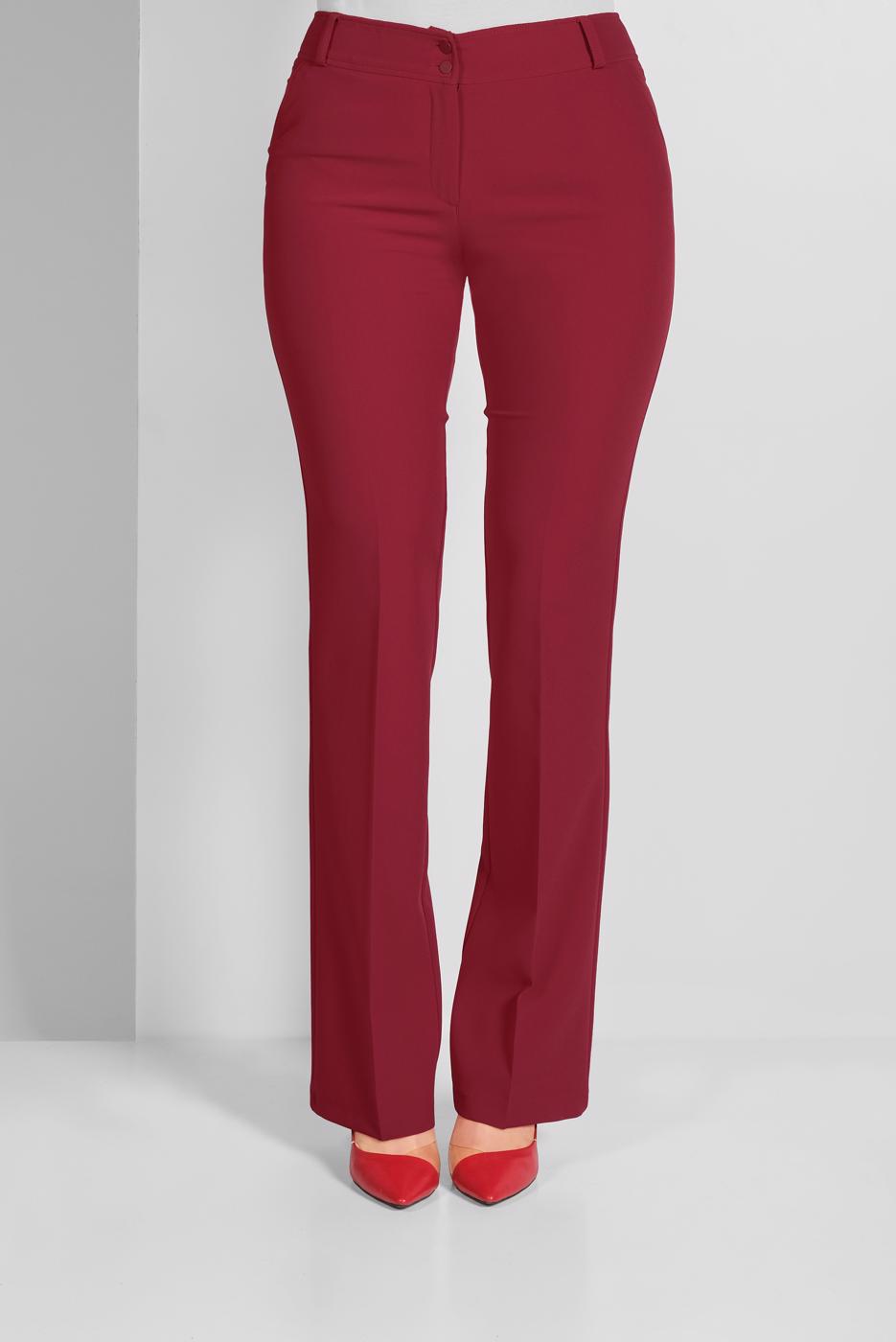 Tesettür giyim KIRMIZI ALVİNA ARA BEL KUMAŞ PANTOLON 7523