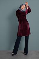 Tesettür giyim LACİVERT ALVİNA ARA BEL KUMAŞ PANTOLON 7523