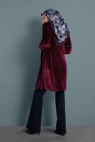 Tesettür giyim LACİVERT ALVİNA ARA BEL KUMAŞ PANTOLON 7523