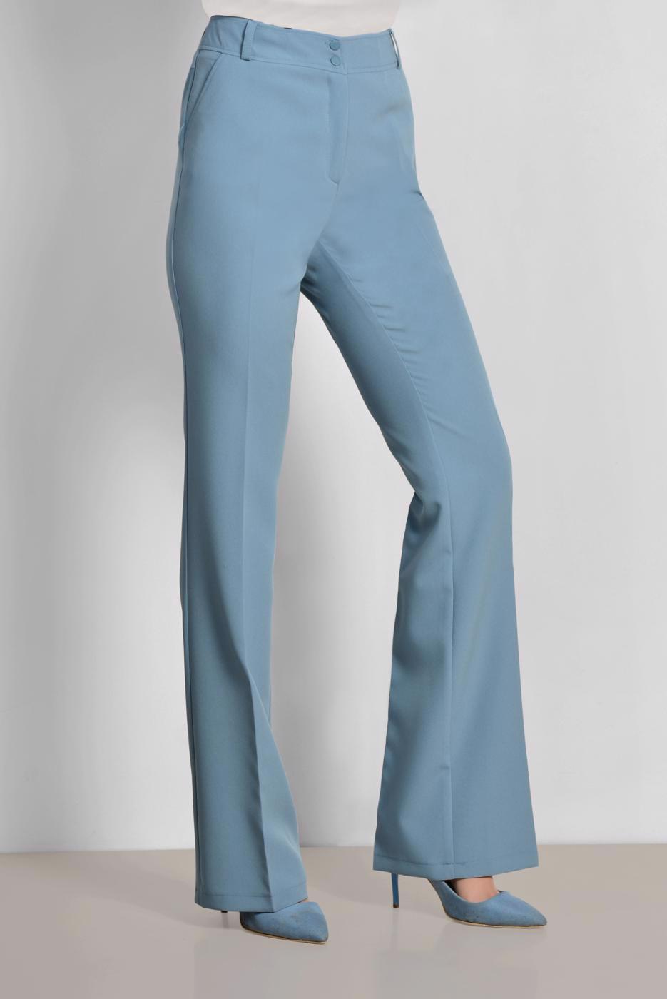 Tesettür giyim MAVİ ALVİNA ARA BEL KUMAŞ PANTOLON 7523