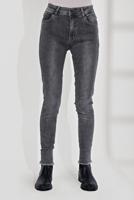 Tesettür giyim GRİ PAÇALARI PÜSKÜLLÜ DENİM PANTOLON 7529