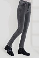 Tesettür giyim GRİ PAÇALARI PÜSKÜLLÜ DENİM PANTOLON 7529