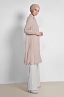 Tesettür giyim EKRU YÜKSEK BEL PANTOLON 7548