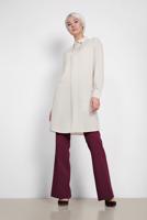 Tesettür giyim BORDO YÜKSEK BEL PANTOLON 7548