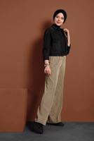 Tesettür giyim ALTIN ALVİNA SİMLİ PANTOLON 7550