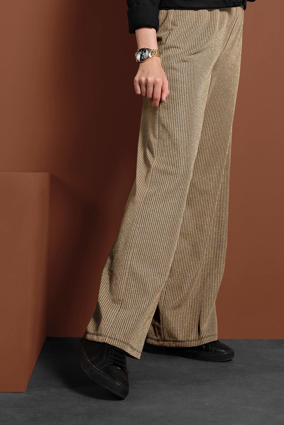 Tesettür giyim ALTIN ALVİNA SİMLİ PANTOLON 7550