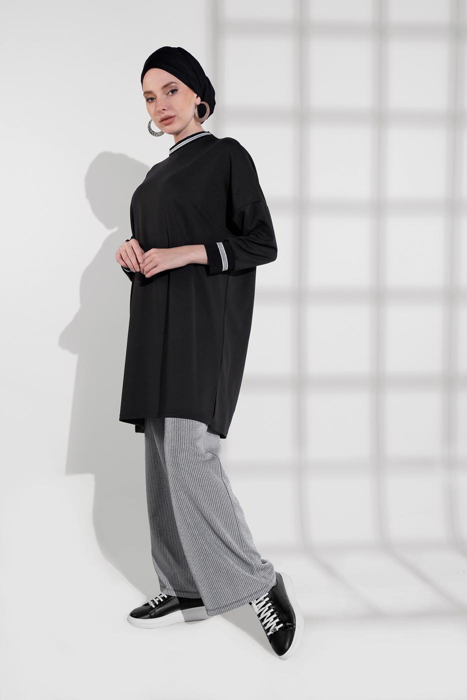 Tesettür giyim GÜMÜŞ ALVİNA SİMLİ PANTOLON 7550