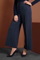 Tesettür giyim LACİVERT ALVİNA GENİŞ PAÇA CEPLİ PANTOLON 7568