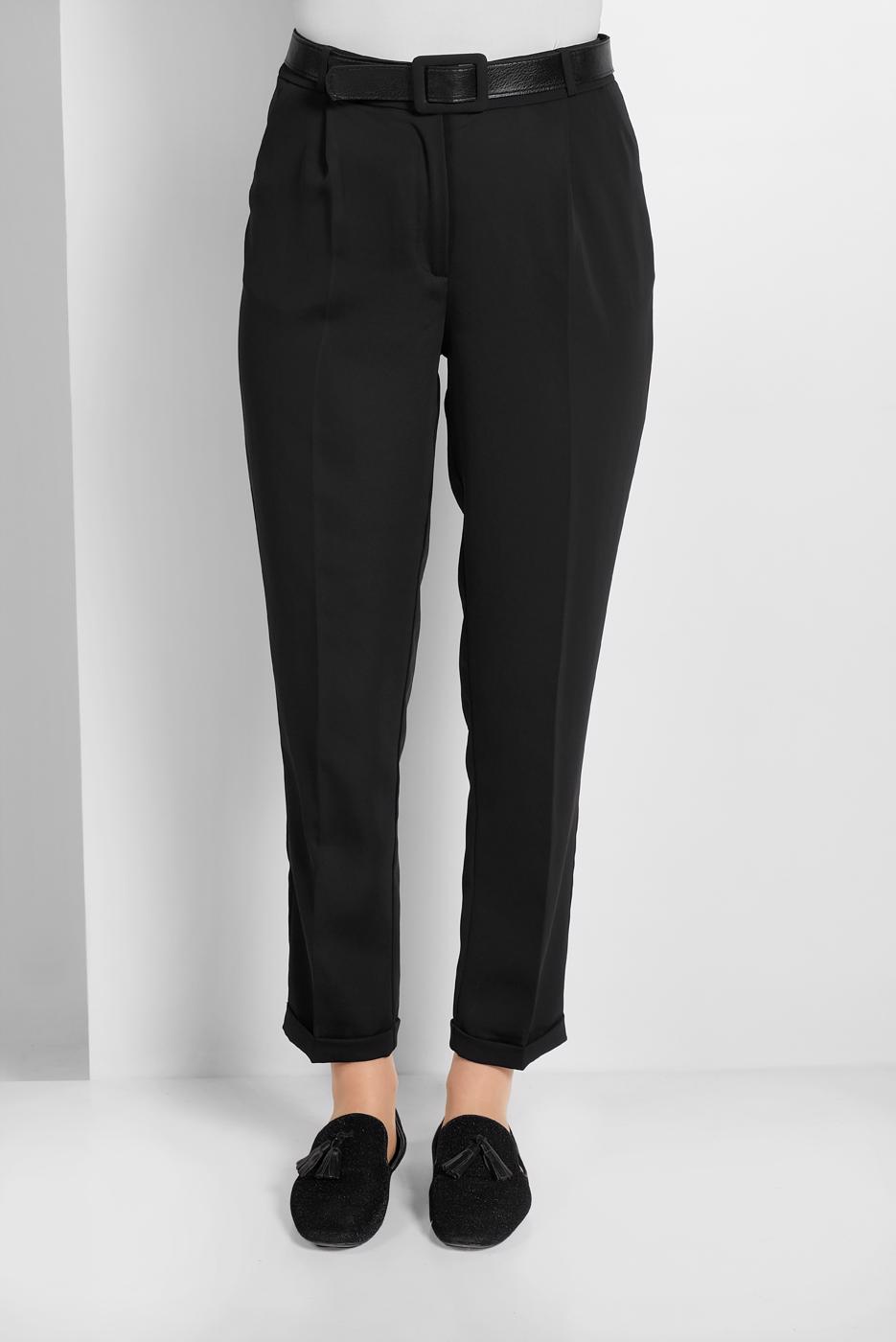 Tesettür giyim SİYAH BOL KESİM PANTOLON 7569