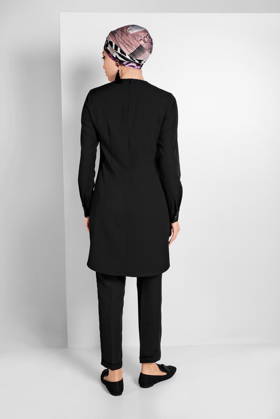 Tesettür giyim SİYAH BOL KESİM PANTOLON 7569