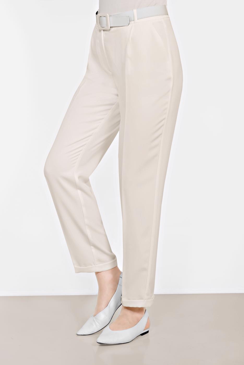 Tesettür giyim KREM BOL KESİM PANTOLON 7569