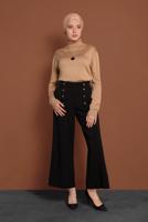 Tesettür giyim SİYAH ALVİNA GENİŞ PAÇA PANTOLON 7578