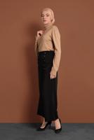 Tesettür giyim SİYAH ALVİNA GENİŞ PAÇA PANTOLON 7578