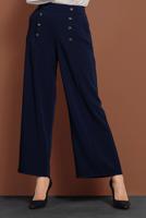 Tesettür giyim LACİVERT ALVİNA GENİŞ PAÇA PANTOLON 7578