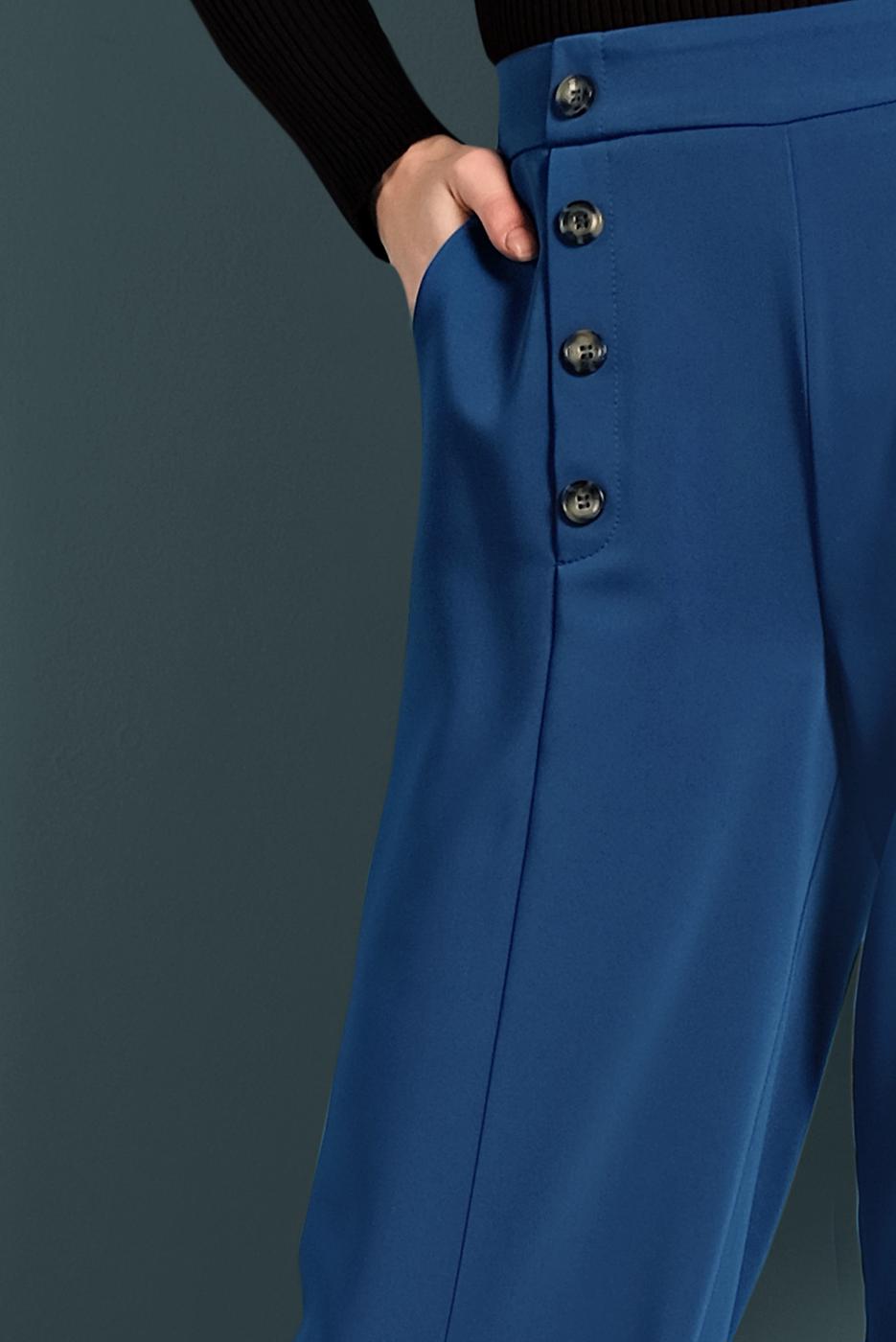 Tesettür giyim LACİVERT ALVİNA GENİŞ PAÇA PANTOLON 7578