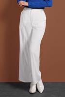 Tesettür giyim KREM ALVİNA ARA BEL KUMAŞ PANTOLON 7580