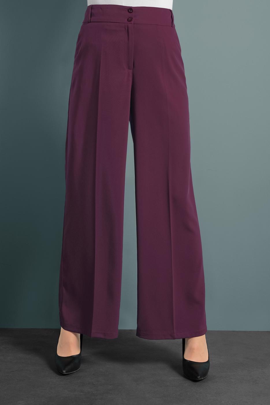 Tesettür giyim MÜRDÜM ALVİNA ARA BEL KUMAŞ PANTOLON 7580