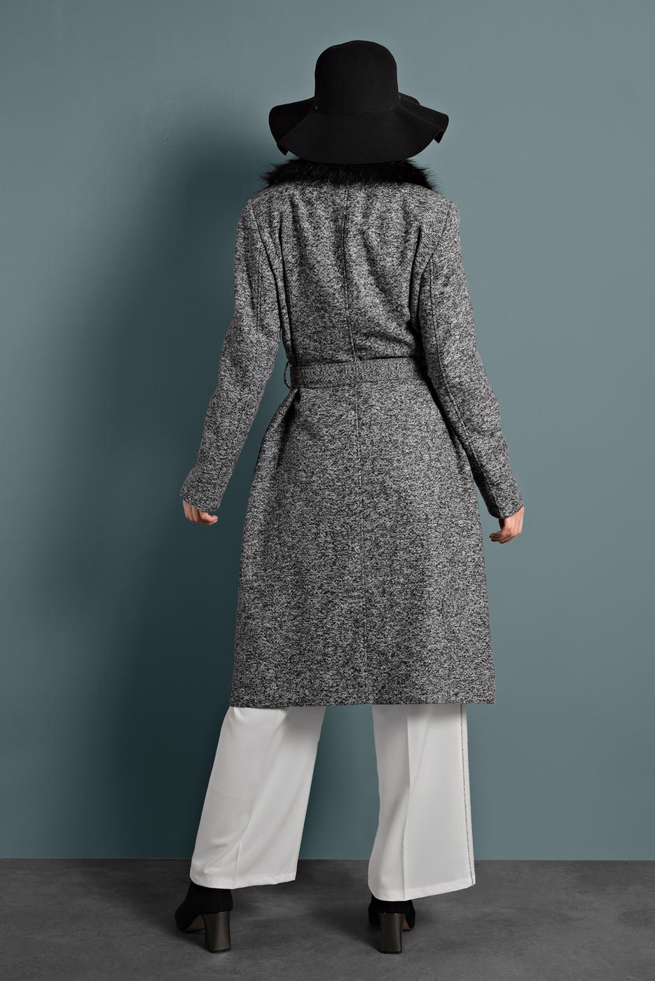 Tesettür giyim KREM ALVİNA YANLARI TAŞ ŞERİT DETAYLI PANTOLON 7582 