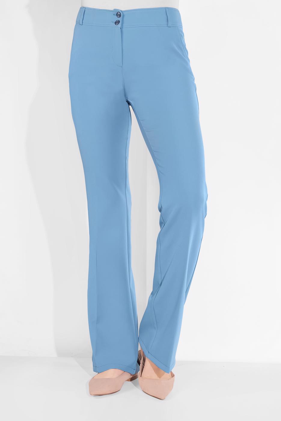 Tesettür giyim MAVİ KUMAŞ PANTOLON 7585