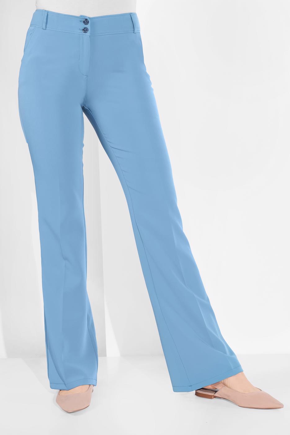 Tesettür giyim MAVİ KUMAŞ PANTOLON 7585