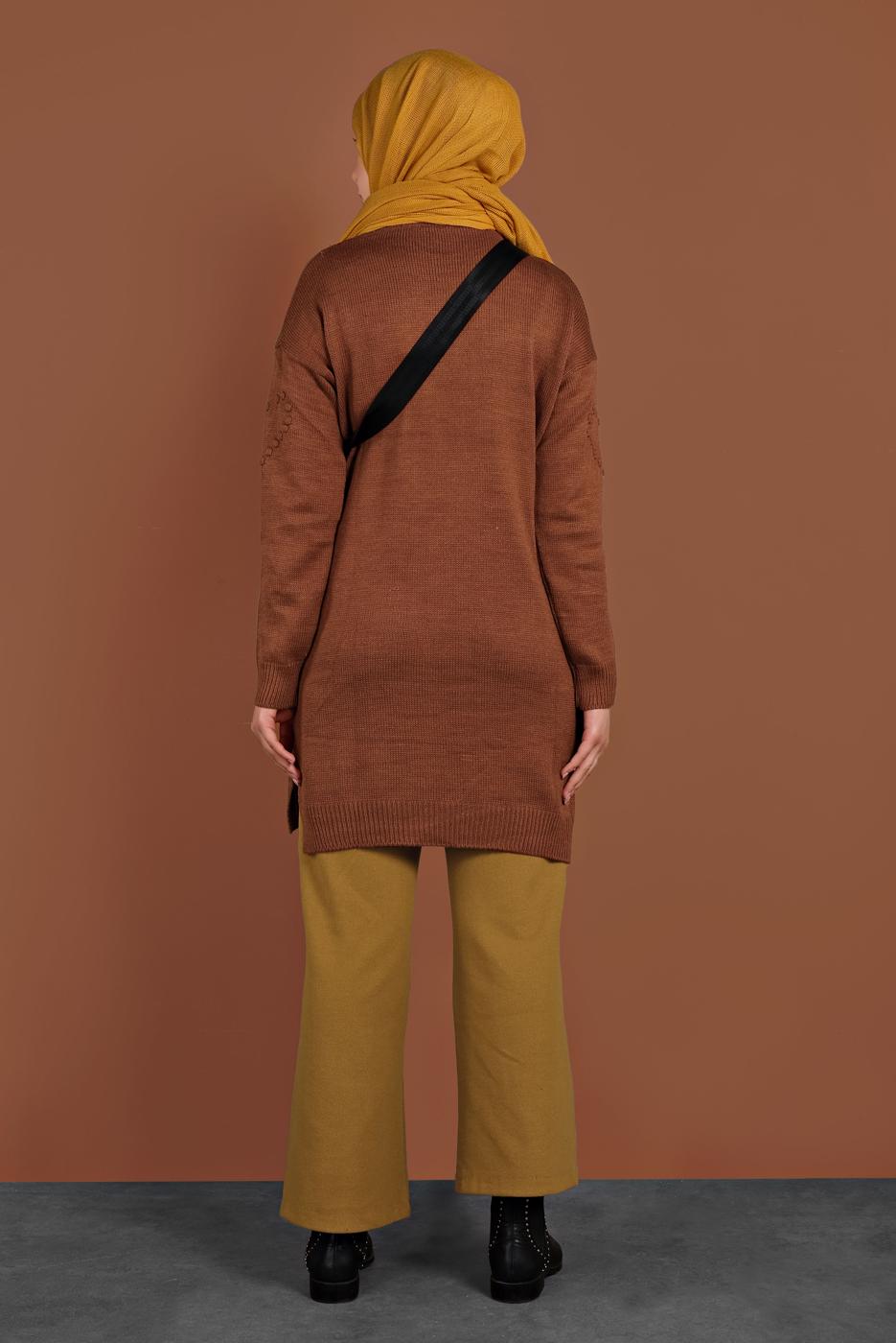 Vêtements hijab ORANGE PANTALON À VOLUME À TAILLE-ÉLASTIQUE 7701 