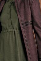 Tesettür giyim BORDO BELİ KUŞAKLI KAPÜŞONLU PARDESÜ 1311