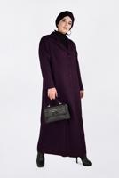 Vêtements hijab PRUNE PARDESSUS À BOUTONNÉ AVEC POCHES  1352 