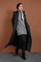 Hijab clothing BLACK ZIPPED TOPCOAT 1356 