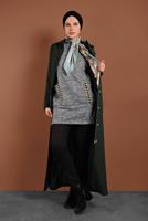 Hijab clothing BLACK ZIPPED TOPCOAT 1356 