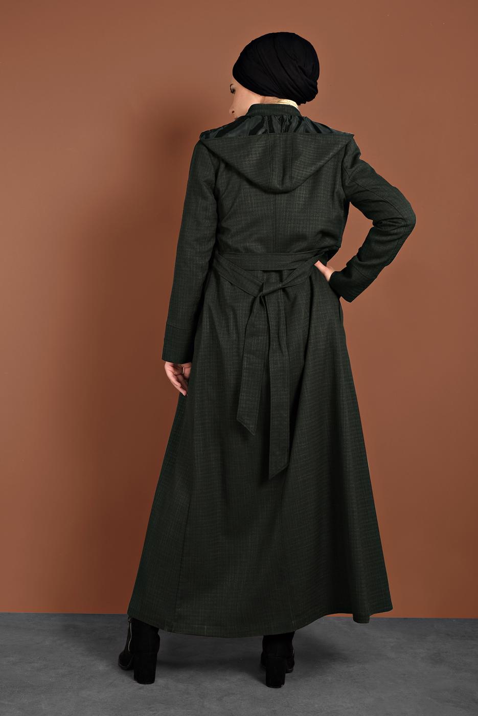 Hijab clothing BLACK ZIPPED TOPCOAT 1356 