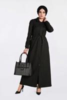 Tesettür giyim SİYAH GİZLİ ÇITÇIT VE FERMUARLI PARDESÜ 1358