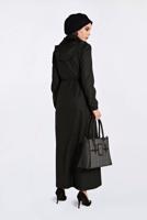Tesettür giyim SİYAH GİZLİ ÇITÇIT VE FERMUARLI PARDESÜ 1358